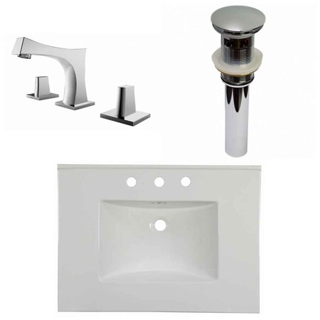 AMERICAN IMAGINATIONS 30.75" W 3H8" Ceramic Top Set In White Color, Overflow Drain Incl. AI-33329